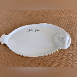 Vintage French Limoges small serving dish with gold trim